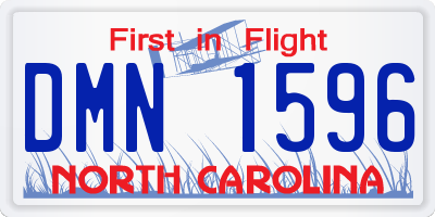 NC license plate DMN1596