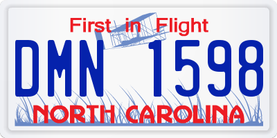 NC license plate DMN1598