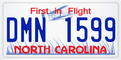 NC license plate DMN1599