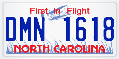 NC license plate DMN1618