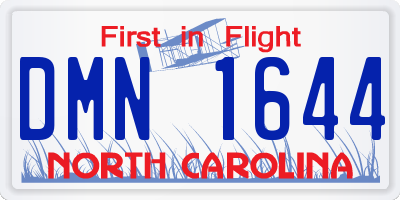 NC license plate DMN1644