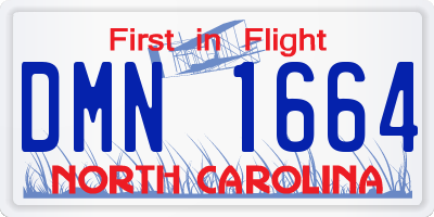 NC license plate DMN1664