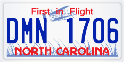 NC license plate DMN1706