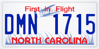 NC license plate DMN1715