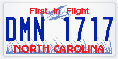 NC license plate DMN1717