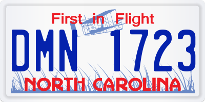 NC license plate DMN1723
