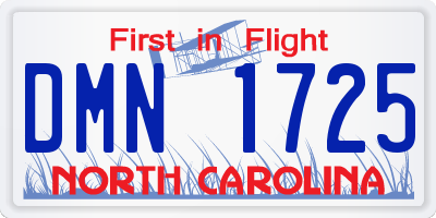NC license plate DMN1725