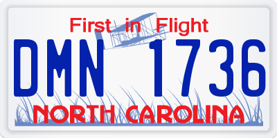 NC license plate DMN1736