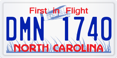 NC license plate DMN1740