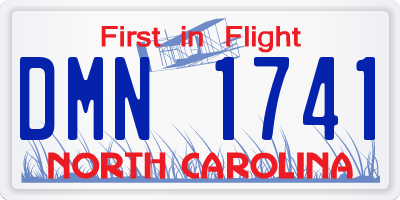 NC license plate DMN1741