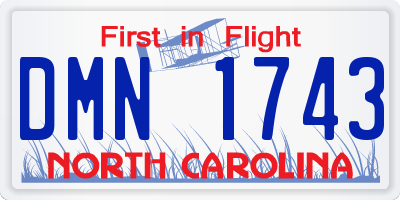 NC license plate DMN1743