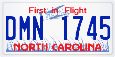 NC license plate DMN1745