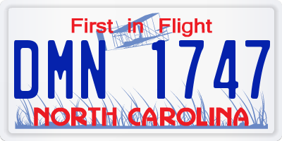 NC license plate DMN1747