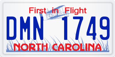 NC license plate DMN1749