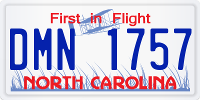 NC license plate DMN1757