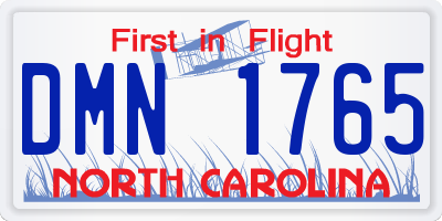 NC license plate DMN1765