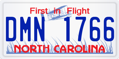 NC license plate DMN1766
