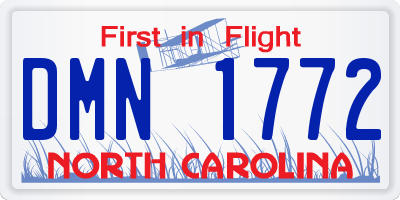 NC license plate DMN1772