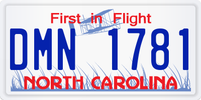 NC license plate DMN1781