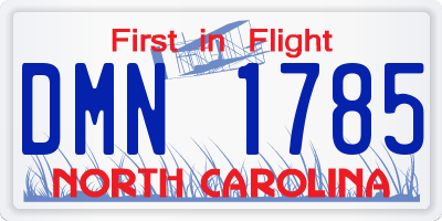 NC license plate DMN1785