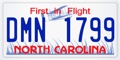 NC license plate DMN1799