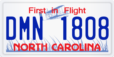 NC license plate DMN1808