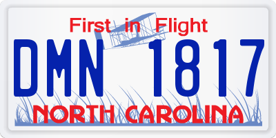NC license plate DMN1817