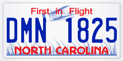 NC license plate DMN1825