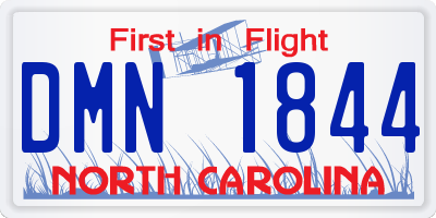 NC license plate DMN1844