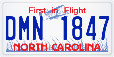 NC license plate DMN1847