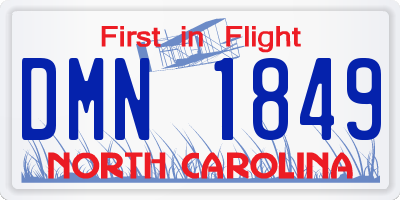 NC license plate DMN1849