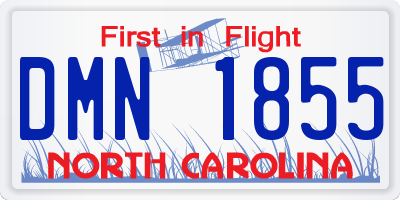 NC license plate DMN1855