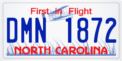 NC license plate DMN1872