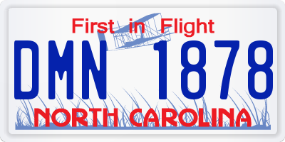 NC license plate DMN1878