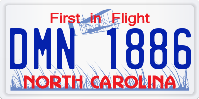 NC license plate DMN1886