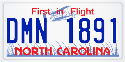 NC license plate DMN1891