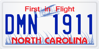 NC license plate DMN1911
