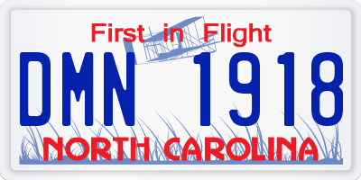 NC license plate DMN1918