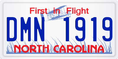 NC license plate DMN1919