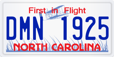 NC license plate DMN1925