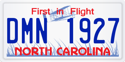 NC license plate DMN1927
