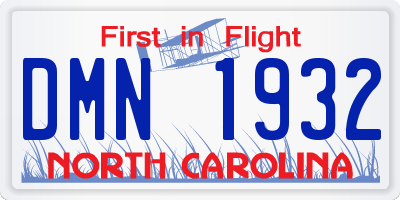 NC license plate DMN1932