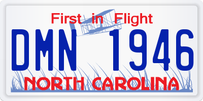 NC license plate DMN1946