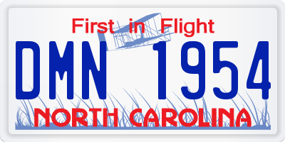 NC license plate DMN1954