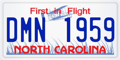 NC license plate DMN1959