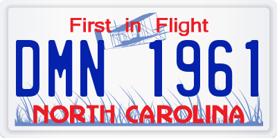 NC license plate DMN1961