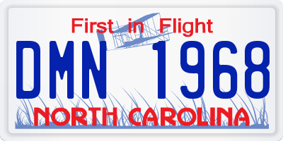 NC license plate DMN1968
