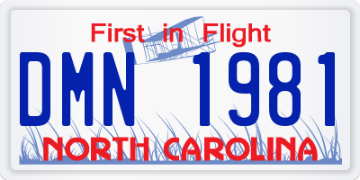 NC license plate DMN1981
