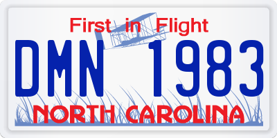 NC license plate DMN1983
