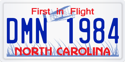 NC license plate DMN1984